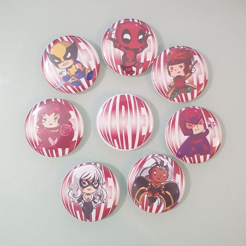 8 Badges 58 Mm De Marvel Pour Les Fans