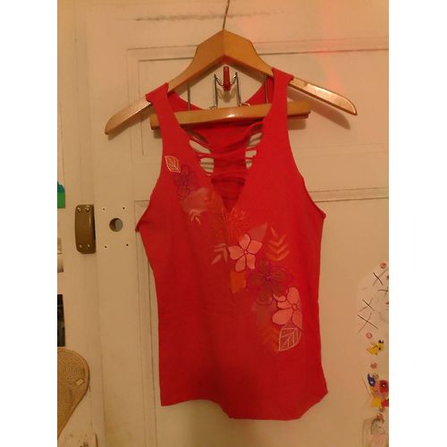 Débardeur Rose Motif Fleuri 34 Xs Naf Naf.