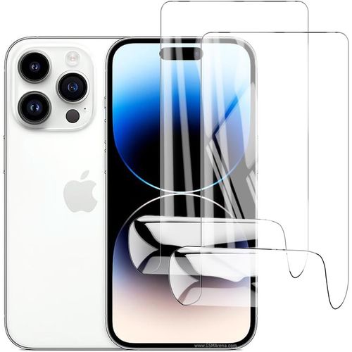 Film De Protection Écran Iphone 14 Pro Hd Hydrogel Tpu Transparent Anti-Rayures, Auto-Réparation, Revêtement Oléophobe, Installation Facile, 2 Pièces