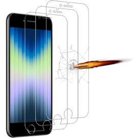 Film De Protection D'écran En Verre Trempé 9h Anti-Rayures Pour Iphone Se 2022 (3 Unités) - Compatible Étuis, Transparent Hd, Sensibilité Élevée, Installation Sans Bulles