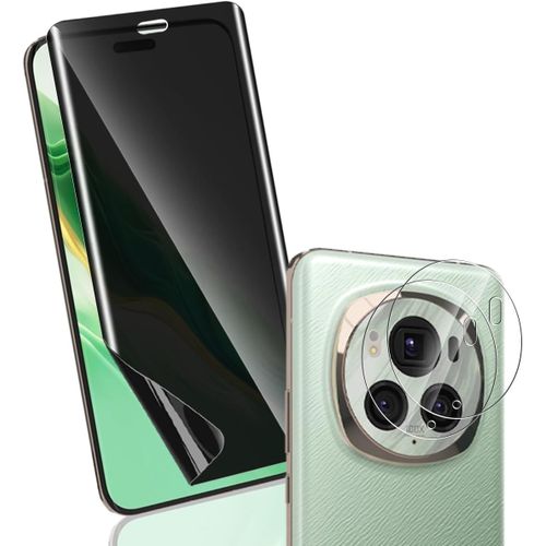 Film De Protection Écran Anti-Espion Tpu Auto-Cicatrisant 0.22mm + Verre Trempé Caméra Arrière Pour Honor Magic 6 Pro (Revêtement Oléophobe, Sensibilité Tactile, Confidentialité 35°)