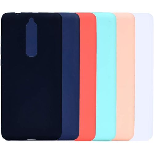 Étui Tpu Silicone Souple Pour Nokia 5.1 - Lot De 6 Coques Anti-Chocs Ultra Mince, Léger Avec Surface Douce - 6 Couleurs (Noir, Bleu Foncé, Rouge, Vert Menthe, Rose, Translucide)