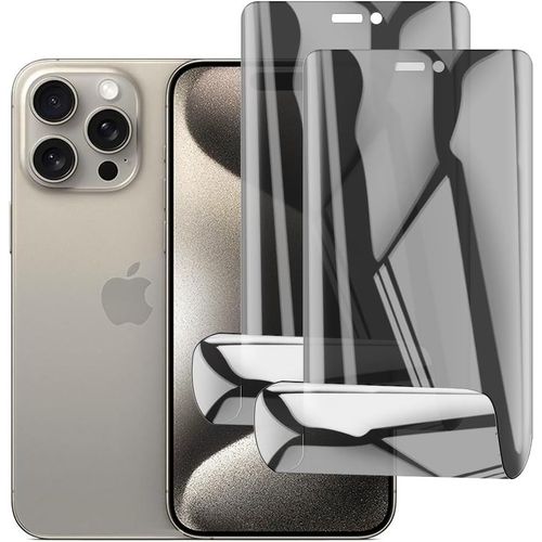 Film De Protection Confidentialité Optique Iphone 15 Pro Max, 2 Pièces Hydrogel Tpu Anti-Rayures Auto-Réparateur Avec Couche Oléophobe, Installation Facile
