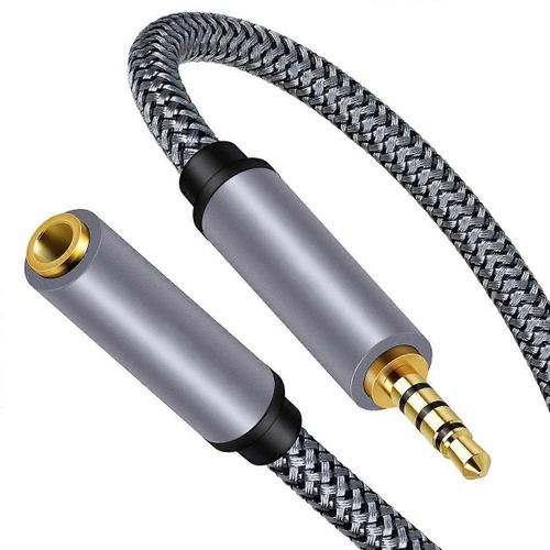 Type A 5m 3.5mm Aux Mâle à Femelle Câble Audio HiFi Stéréo Cordon Tressé Câble d¿Extension Audio TRRS