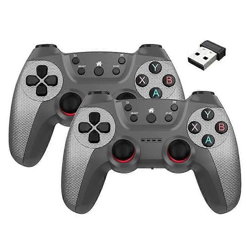 Manettes Sans Fil 2.4g 1 À 2 Récepteur Usb Avec 2 Manettes De Jeu Compatibles Avec Pc/Linux/Android/Tv Box