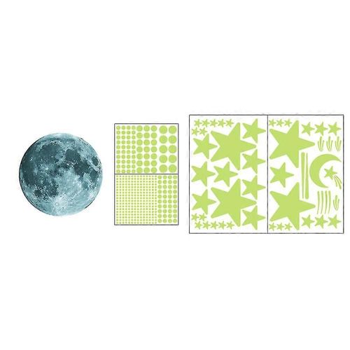 Étoiles Lumineuses Et Lune Autocollants Fluorescents Stickers Muraux Décoration De Plafond Auto-Adhésif Raigw-2023