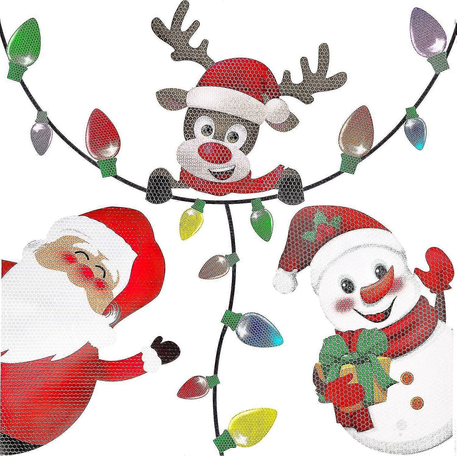 Décorations De Réfrigérateur De Voiture De Noël Ampoule Réfléchissante Arbre De Renne [Xh]