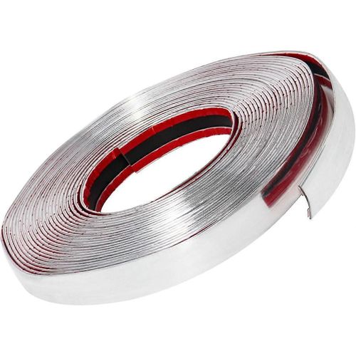 Bord Chromé Auto-Adhésif Bord Chromé De Voiture Pour La Décoration Extérieure De Fenêtre De Carrosserie 25mm X 12m