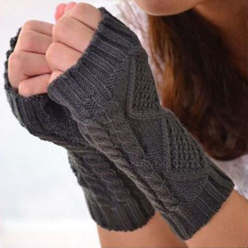 Femmes Poignet Bras Main Ick Tricoter Long Mitaine Sans Doigts