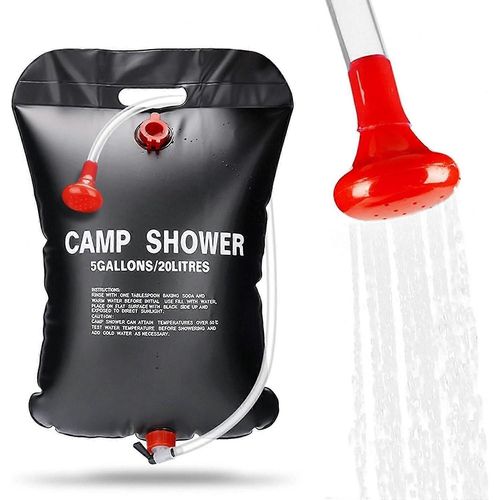 Sac de douche solaire, 20L Solar Camping Shower Outdoor Portable Folding Shower Bag avec tuyau commutable
