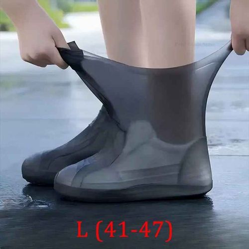 Couvre-Chaussures Imperméables Réutilisables En Caoutchouc De Silicone,Couvre-Bottes De Pluie Antidérapantes Pour Adultes Et Enfants,Utilisation En Plein Air,Équipement De J - Type L (41-47)--Black