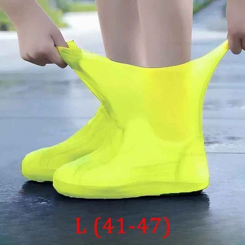 Couvre-Chaussures Imperméables Réutilisables En Caoutchouc De Silicone,Couvre-Bottes De Pluie Antidérapantes Pour Adultes Et Enfants,Utilisation En Plein Air,Équipement De - Type L (41-47)--Yellow