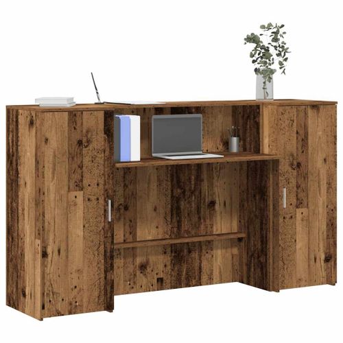 Vidaxl Bureau De Réception Vieux Bois 180x50x103,5cm Bois D'ingénierie