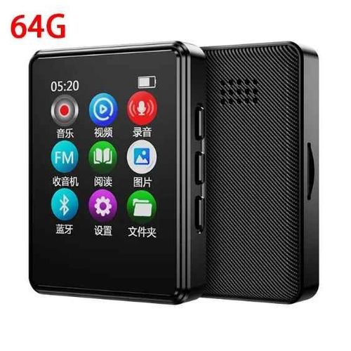 Lecteur de musique MP3,Mini baladeur,écran tactile,son HIFI pour étudiant,Mp4,Bluetooth 5.0,Radio FM,lecture vidéo,haut-parleur,enregistreur de livres électroniques - Type Black-64G