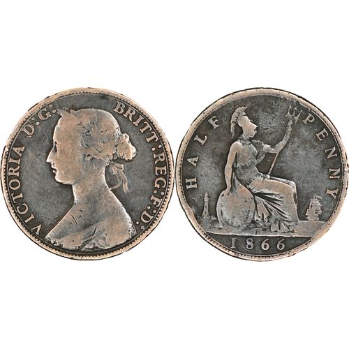 Uk - 1866 - Half Penny - 25-013