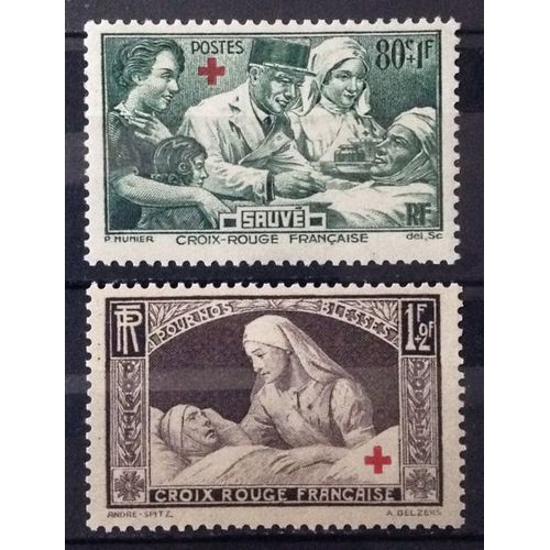 Série Croix Rouge 1940 - Au Profit Des Blessés - Superbes N° 459 + 460 Neufs* - Cote 12,50 - France Année 1940 - N26748
