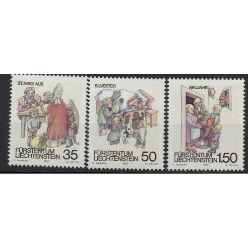 Liechtenstein Timbres Noël Et Nouvel An