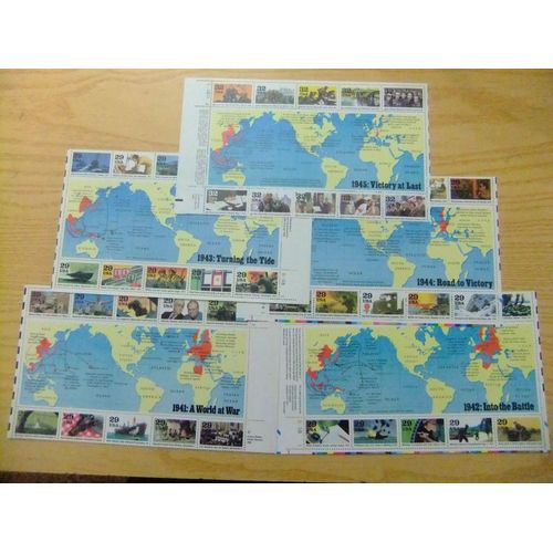 127 États-Unis 1991 À 1995 / Seconde Guerre Mondiale - Yvert 5 Feuilles Mnh