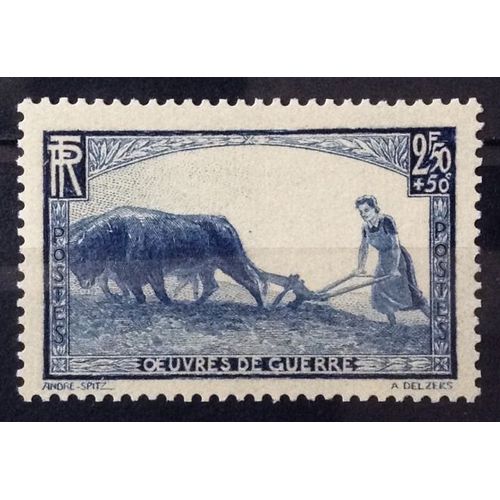 Pour Les Oeuvres De Guerre - Femme Labour 2f50+50c (Impeccable N° 457) Neuf** Luxe (= Sans Trace De Charnière) - Cote 22,00 - France Année 1940 - N28213
