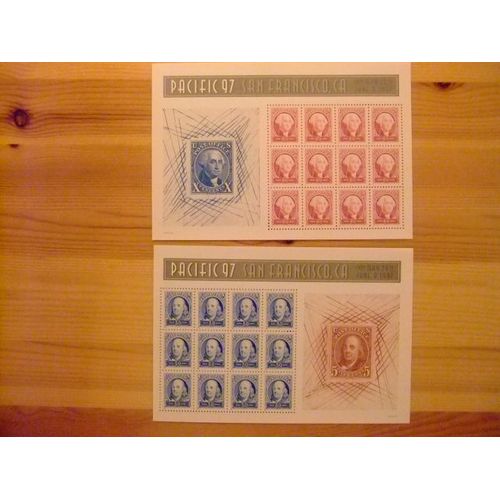127 États-Unis 1997 / Benjamin Franklin Et George Washington Pacifique 97) // Yvert Bloc 33 / 34 Mnh