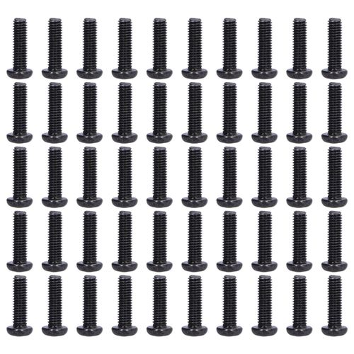 Lot de 50 vis a metaux a tete cylindrique en acier DIN 7985 entierement filetees, boulons zingues noirs, fixation M3 x 10