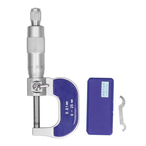 echelle de diametre exterieur micrometrique Instrument de mesure de verrouillage en spirale en acier inoxydable 0-25 mm