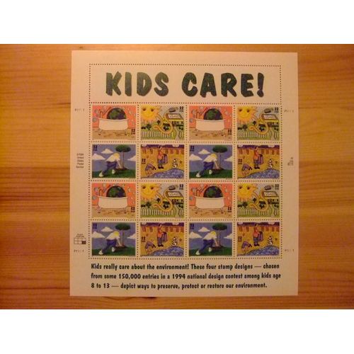 127 États-Unis 1995 / Kids Care Young Drawings / Yvert 2328 / 2331 Mnh