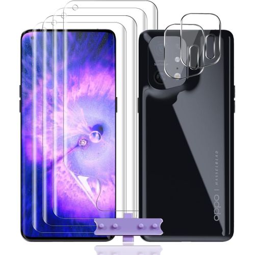 Film Hydrogel Protecteur D'écran Et Caméra Arrière Pour Oppo Find X5 Pro 5g - 6 Pièces, Tpu Auto-Réparation Ultra-Mince 0.03mm Hd Anti-Rayures Avec Outil D'installation