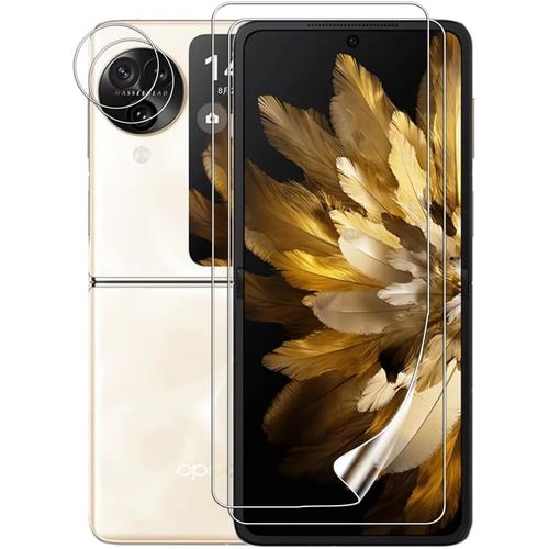 Film Protection Écran Tpu Et Caméra Arrière Pour Oppo Find N3 Flip, Flexible Anti-Rayures, Transparence Hd, Auto-Réparation Bulles, Ultra Mince 0.15mm