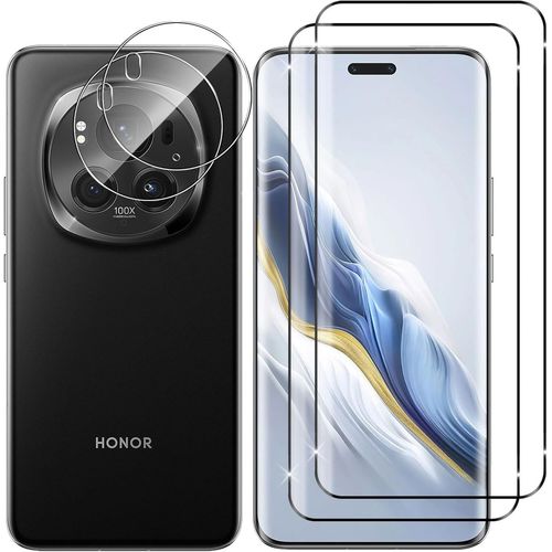 Film Protection Écran Et Caméra Verre Trempé 9h Pour Honor Magic6 Pro 5g, Anti-Rayures Hd Sans Bulles Avec Revêtement Oléophobique Transparent
