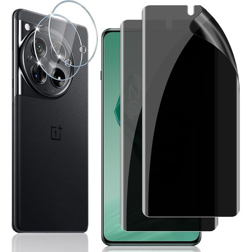 Film Protection Confidentialité Anti-Espion Pour Oneplus 12, Tpu Flexible Anti-Empreintes Avec 2 Écran + 2 Caméra Films, Anti-Rayures