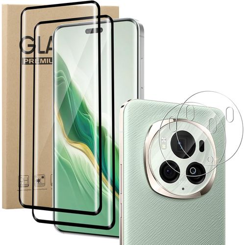 Film Protection Écran Honor Magic6 Pro Verre Trempé 9h Anti-Rayures 3d Courbé Avec Protection Caméra Et Revêtement Oléophobe (Lot De 2)
