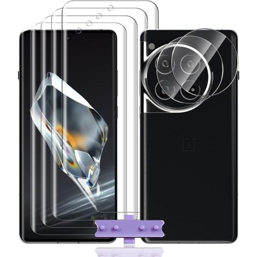 Film Hydrogel Tpu Protecteur D'écran Et Caméra Arrière Pour Oneplus 12 - Anti-Rayures, Auto-Réparation 24h, Ultra Mince 0.03mm, Hd Transparent 99,99% (4+2 Pièces)