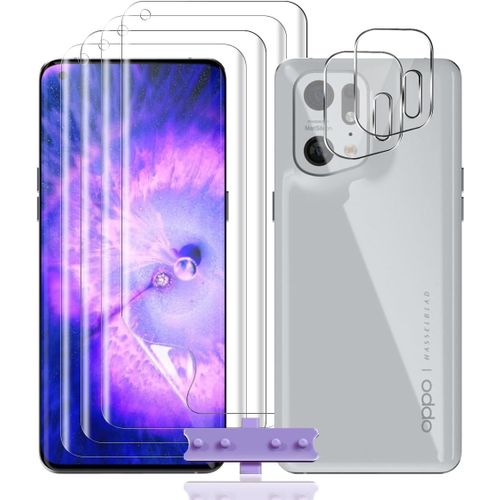Film Hydrogel Tpu Auto-Réparateur + Protecteur Caméra Arrière 4+2 Pièces Pour Oppo Find X5 - Ultra-Mince 0.03mm, Hd Transparent, Anti-Rayures, Installation Facile