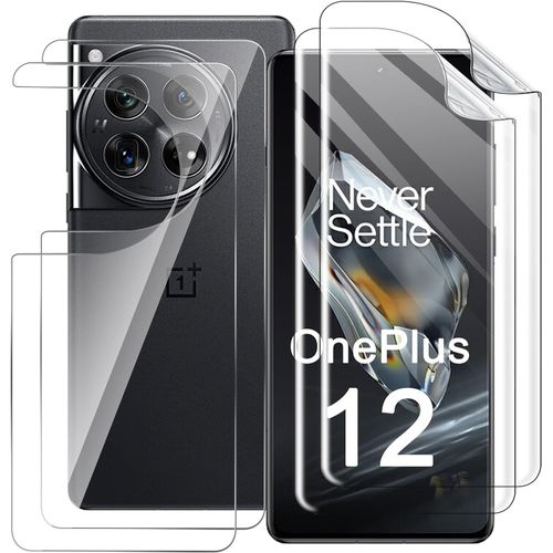 Film Protecteur Hydrogel Tpu Ultra Fin Pour Oneplus 12, Haute Transparence, Anti-Empreintes/Bavures, Sans Résidus De Colle - Transparent