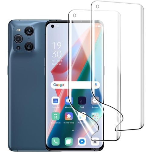 Film Protection Écran Oppo Find X3 Pro - Tpu Hydrogel Ultra-Mince 0,01mm Hd Transparent Avec Revêtement Oléophobe, Anti-Traces Et Auto-Réparation Bulles (2 Pièces)