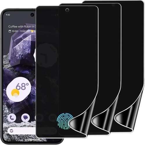 Film Protection Écran Privacy Anti-Espion Pour Google Pixel 8 - Tpu Autocicatrisant, Compatible Lecteur D'empreintes, Installation Sans Bulles, Transparent