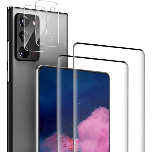 Film Protecteur Ultra Clair 9h Anti-Rayures Et Anti-Chute Pour Samsung Galaxy Note 20 Avec Protection Caméra - 2 Pièces, Anti-Empreintes, Installation Facile Sans Bulles