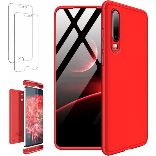 Housse De Protection Compatible Oneplus 9 - Coque 3 En 1 Anti-Choc Avec Revêtement Silicone Mat Militaire, Ultra Mince 360° Protection Anti-Rayures Et Antidérapante (Rouge)