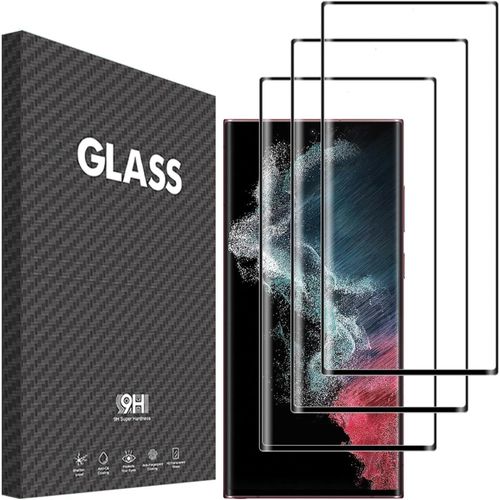 Film Protection Verre Trempé Pour Samsung Galaxy S22 Ultra 6.8"", Pack De 3, Anti-Rayures Et Anti-Choc, Transparent