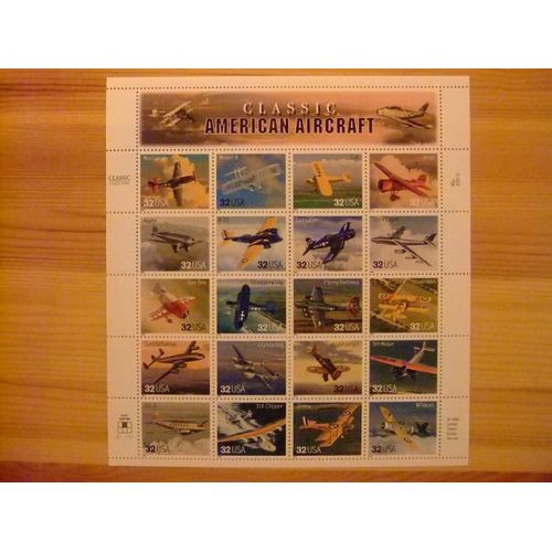127 États-Unis 1997 / Avions Américains Classiques / Yvert 2610 / 2629 Mnh