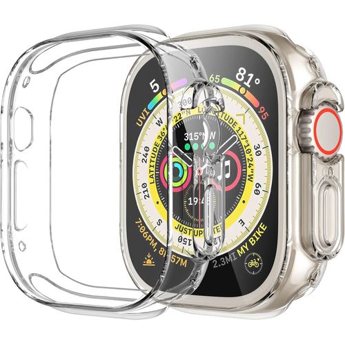 Lot De 2 Coques Protectrices Transparentes Tpu Pour Apple Watch Ultra 49mm - Protection Anti-Choc Écran Intégral, Installation Facile Sans Bulles