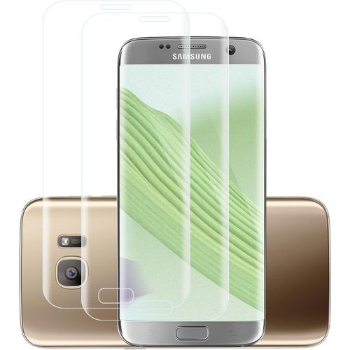 Lot De 2 Protecteurs D'écran En Verre Trempé 9h 3d Full Screen Pour Samsung Galaxy S7 Edge - Anti-Rayures, Haute Transparence 99,9% Et Sensibilité Tactile 100% (Transparent)