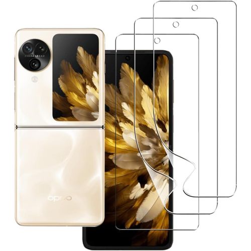 Lot De 3 Films Protecteurs Tpu Flexibles Pour Oppo Find N3 Flip - Hd Transparent Anti-Rayures Auto-Cicatrisant Sans Bulles Couverture Intégrale