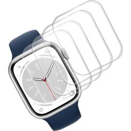 Lot De 4 Protections Écran Verre Trempé Pour Apple Watch Series 8 45 Mm - Antirayures 9h, 0.33mm Ultra-Fin, Revêtement Oléophobe Anti-Traces, Compatible Coque