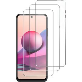 Protecteur D'écran En Verre Trempé 9h Anti-Rayures Pour Xiaomi Redmi Note 10/10s - 3 Pièces, Hd Ultra Mince, Installation Sans Bulles, Couverture Maximale Transparente