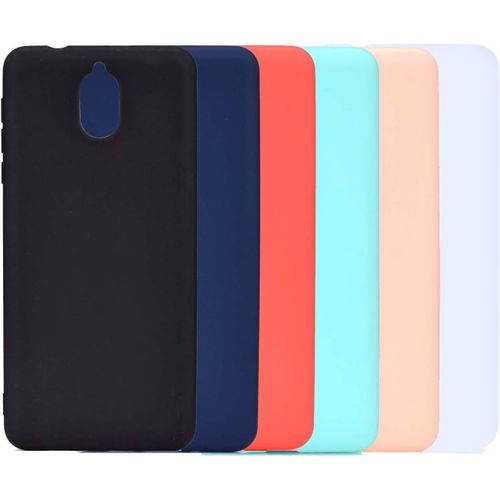 Lot De 6 Coques Silicone Souple Pour Nokia 3.1, Housse Anti-Rayures Avec Protection Intégrale Et Design Moderne - Noir/Bleu/Rouge/Rose/Vert/Blanc