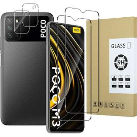 Protecteur D'écran Et Caméra Verre Trempé 9h Pour Xiaomi Poco M3 - 2 Pièces Anti-Rayures, Installation Facile Sans Bulles, Transparent