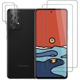 Protecteur D'écran En Verre Trempé 9h Pour Samsung Galaxy A52 5g - Antichoc, Antitraces Digitales, Protection Caméra, 2 Pièces Transparent