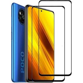 Protecteur D'écran En Verre Trempé 9h Pour Xiaomi Poco X3 Nfc - Anti-Rayures, Anti-Empreintes, Couverture Totale Sans Bulles, Hd Transparent - Noir (2 Pièces)
